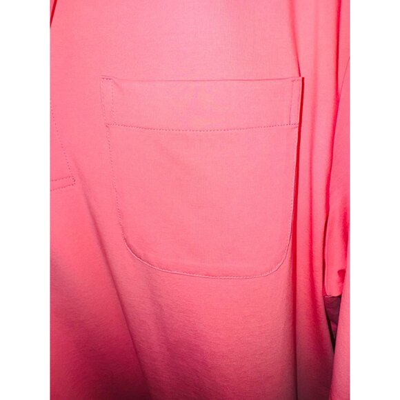 FootJoy Lisle Weather Print Self Collar Polo Pink Peach Golf Shirt Casual Top - Picture 8 of 8